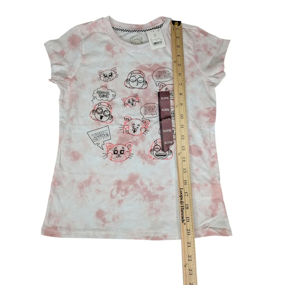 Disney Pixar Turning Red Girls XL 14/16 Pink Tie Dye Graphic T-Shirt NWT